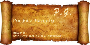 Purjesz Gergely névjegykártya